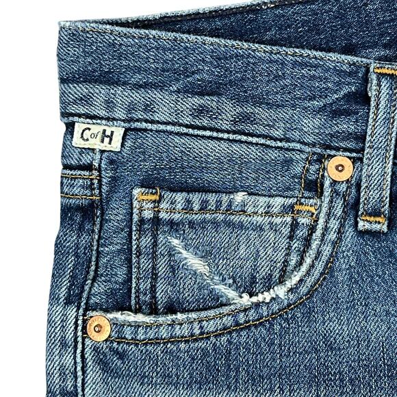 Citizens of Humanity Liya Classic Fit Crop Sz 22" Blue Distressed Summer Sleek - Picture 13 of 14